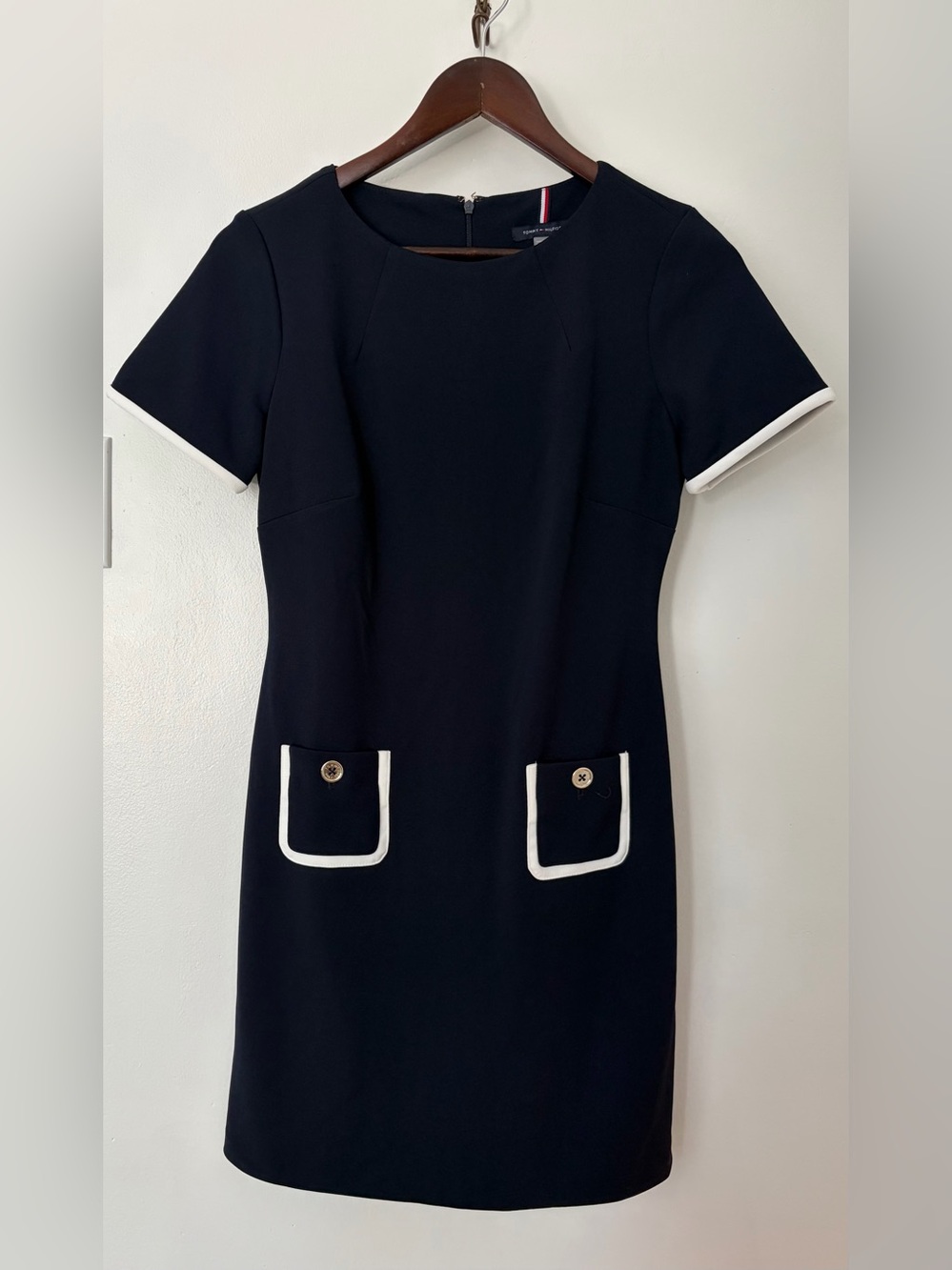 Tommy Hilfiger Navy Mini Dress with White Trim